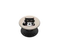 Cute Funny Grumpy Black Cat Coffee Mug Pet Kitten Lover Gift PopSockets Adhesive PopGrip