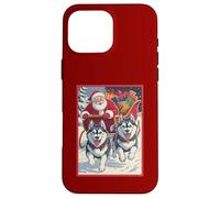 Cute Funny Husky Christmas Sled Team - Santa’s Dog Sled Crew Case for iPhone 16 Pro Max