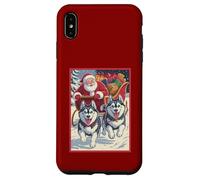 Cute Funny Husky Christmas Sled Team - Santa’s Dog Sled Crew Case for iPhone XS Max