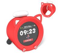 Cute Funny Kawaii Cartoon Silicone Case Cover Compatible with Nintendo Sound Clock Alarmo,Anti-Scratch Shockproof Clock Protective Button Protective Cover for Sound Clock Alarmo for Boys Girls (Red)