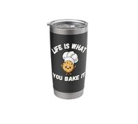 Cute & Funny Life is What You Bake It Baker Stainless Steel Insulated Tumbler