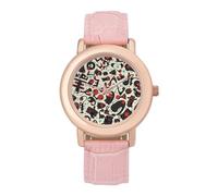 Cute Funny Monsters Womens Elegant Watch Analogue Quartz Watch Leather Band Wristwatch