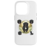 Cute Funny Newfoundland Dog Puppy Playing in Nature Case for iPhone 14 Pro