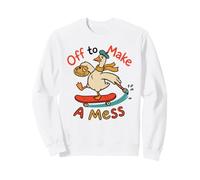 Cute Funny Off to Make A Mess Painting Goose Artists Graphic Sweatshirt