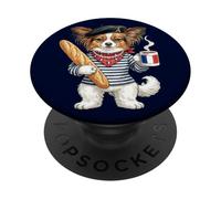 Cute Funny Papillon Dog Mug Coffee France Flag PopSockets Adhesive PopGrip