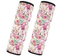 Cute Funny Pig Pink Flowers Seat Belt Covers 2Pcs Universal Car Seat Belt Cushion Car Seat Shoulder Pads for Adults Women Kids, M