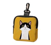 Cute Funny Practical Cat Print Coin Purse Waterproof Zipper Pouch Multifunctional Mini Earphone Key Holder