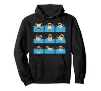 Cute Funny Pug Dog Swimming Pool Cartoon Pullover Hoodie