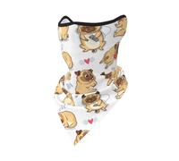 Cute Funny Pug Pupies Seamless Pattern Background Windproof Mask,Neck Gaiter Winter Motorcycle Face Cover