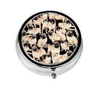 Cute Funny Pugs DogMeta Pill Box 3 Compartment Medicine Case,Portable Organizer