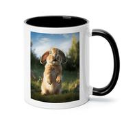 Cute Funny Rabbit Ceramic Coffee Mug with Handle 11 Ounces, Porcelain Mug Coffee Cup Tea Mug Water Cup Ideal for Coffee,Tea,Latte,Cappuccino,Microwave & Dishwasher Safe Unique Gift Cup