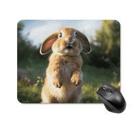 Cute Funny Rabbit Mouse Pad Square Mice Mat Waterproof Computer Mousepad with Non-Slip Rubber Base Wireless Mice Pad for Laptop Office Home Personalized Gaming Mousepad 20 * 25cm
