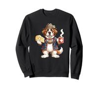 Cute Funny Saint Bernard Dog Coffee Cheese Switzerland Flag Sweatshirt