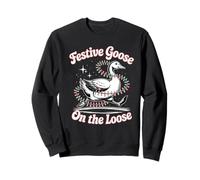 Cute Funny Santa Duck Silly Goose On The Loose Christmas Sweatshirt