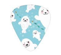 Cute Funny Seals,12 Pcs Guitar Pick,3 Different Thickness Plectrums for Acoustic Guitar Bass Ukulele (0.46mm 0.96mm 0.71mm)