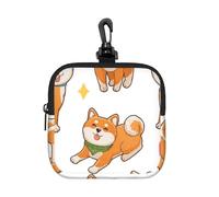 Cute Funny Shiba Inu, Square Zipper Storage Bag, Neoprene Coin Purse, Small Wallets, Change Pouch, Change Purse