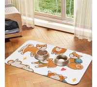 Cute Funny Shiba Inu,Waterproof Pet Feeding Mat,PU Leather Placemats for Cat Dog Water Bowl,Food Mats,40x60cm