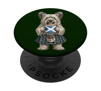 Cute Funny Skye Terrier Dog Mug Coffee Scotland Flag PopSockets Adhesive PopGrip