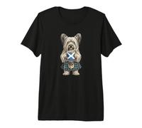 Cute Funny Skye Terrier Dog Mug Coffee Scotland Flag Premium T-Shirt