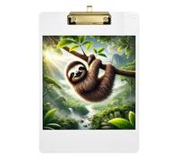 Cute Funny Sloth Clipboard Writing Clipboards Wordpad Clipboards Standard Size with Low Profile Metal Clip for Women Men Teachers Nurses 12.5 x 9 Inches
