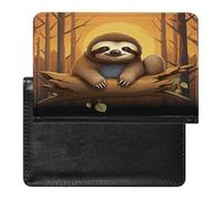Cute Funny Sloth Passport Holder Passport Wallet Document Organizer Protector PU Leather Card Slot Travel Accessories