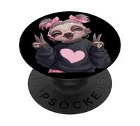 Cute Funny Sloth Peace Sign Retro Animal Graphic Playful PopSockets Adhesive PopGrip