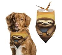 Cute Funny Sloth Pet Scarf Adjustable Pet Accessories Triangular Scarf Washable Floral Print Puppy Bib Bandana Stylish Comfortable Cat Scarves for Holiday Scarfs