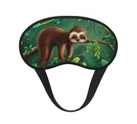 Cute Funny Sloth Relaxing On The Jungle Tree Print Adjustable Eye Cover for Sleeping, Comfortable, Pressure-Free and Breathable Sleeping Masks