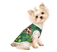 Cute Funny Sloth Relaxing on The Jungle Tree print Dog Shirts for Small Dogs Stretchy T-Shirts Lightweight Tank Top Sleeveless Striped Vest
