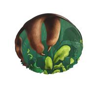 Cute Funny Sloth Relaxing On The Jungle Tree Print Shower Essentials Bonnet For Women, Large Washable Elastic Band Bath Hair Wrap Shower Cap