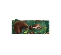 Cute Funny Sloth Relaxing On The Jungle Tree Printed Baby Headband, Soft and Breathable, Adjustable, Perfect for Baby Photos (0-6 Months)