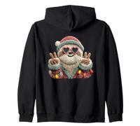 Cute Funny Sloth with Heart Sunglasses and Peace Sign Zip Hoodie