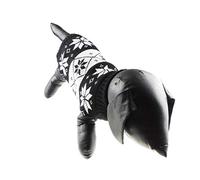 Cute Funny SMALL DOG ONLY Doggie Puppy Kitten Cat Christmas Xmas Outfit Warm Winter Girl Boy Jumper Coat Clothes Hoodies Costume Ideas Pullover Sweater Snowflake Fair Isle (L, Black)