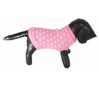 Cute Funny SMALL DOG ONLY Doggy Puppy Kitten Outfit Warm Walking Christmas Winter Girl Boy T-Shirt Knitted Wooly Jumper Coat Clothes Hoodies Ideas Pullover Sweater Apparel Pink Hearts (Large)