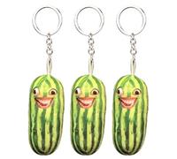 Cute Funny Watermelon Keychain Talking Watermelon Strip Pendant for Backpack Stuffed Plush Charm for Adults Kids