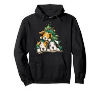Cute Funny Xmas Dogs In Christmas Tree Scene Pullover Hoodie