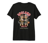 Cute Funny Yorkie Dogs Mug Love Coffee England Flag Premium T-Shirt