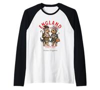 Cute Funny Yorkie Dogs Mug Love Coffee England Flag Raglan Baseball Tee