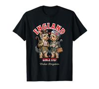 Cute Funny Yorkie Dogs Mug Love Coffee England Flag T-Shirt