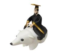 Cute Funy Resin Hanging - Figure Plant Pot Decor, Funny Figures | Decorative Model For Home | Collectible Ancient Emperor Riding A Polar Bear Figure For Teens Adults Living Room Bedroom Study