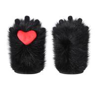 Cute Furry Cat Paws Gloves, 2Pcs Cosplay Animal Cat Paws Gloves for Women Girls Plush Full-finger Gloves Sleeves Muffs Set Winter Thermal Furry Gloves for Halloween Anime Cosplay Dress-Up Party
