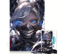 Cute Futuristic Girl Anime Puzzles for Adults 1000 Pieces Decompress Game Clear Hue Playful Challenge Evening Game (50x75cm)