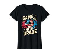 Cute Game ON Fifth Grade Soccer Bruh We Back First Day Value Graphic T-Shirt, Women, Black, XL