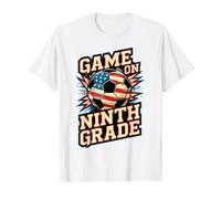 Cute Game ON Ninth Grade Soccer Hello First Day Teacher Team Value Graphic T-Shirt, Men, White, L