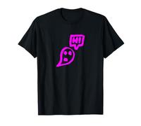 Cute Gamer Ghost Saying Hi Neon Pink Halloween Gaming T-Shirt