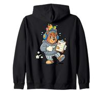 Cute Gaming Bear Snack Lover Kawaii Pajama Vibes Zip Hoodie
