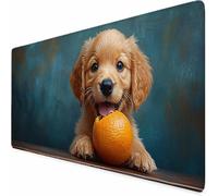 Cute Gaming Mouse Pad Dog Large Mouse Mat 60" x 32" Washable Mousepad, Office Accessories, Mousepad with Non-Slip Base and Stitched Edge, Keyboard Mat for Home Office Gaming Room Decor -XZ57RN2