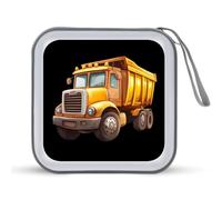 Cute Garbage Truck Funny CD Case 40 Capacity DVD Holder Portable Storage Disc Binder Wallet for Car Home Travel