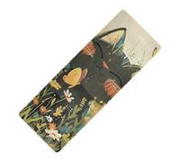 Cute Garden Cat Anime printed yoga mat with carrying bag For hot yoga, natural rubber non slip, with Yoga bag tapete para ejercicio 71x26 inches