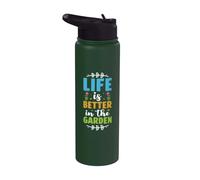 Cute Gardening Life is Better Garden Plants Lover Gardener Stainless Steel Insulated Water Bottle